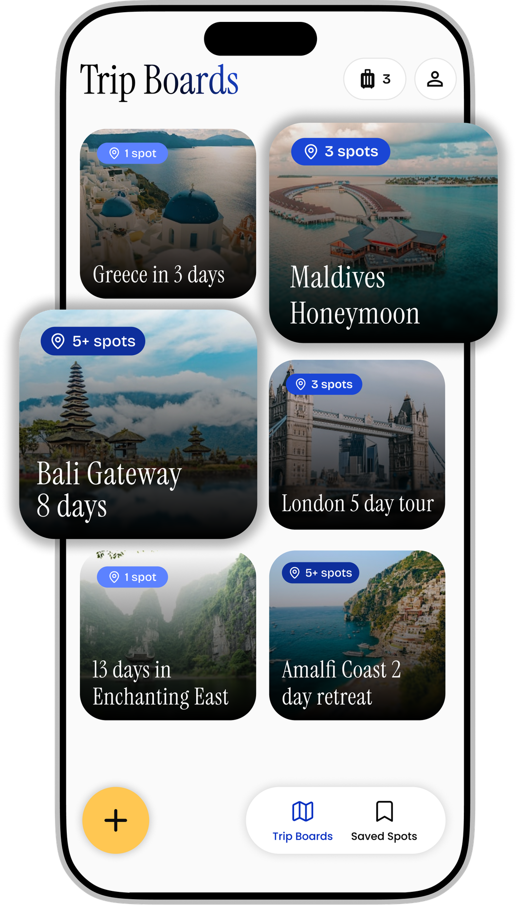Trip boards in PlanPin